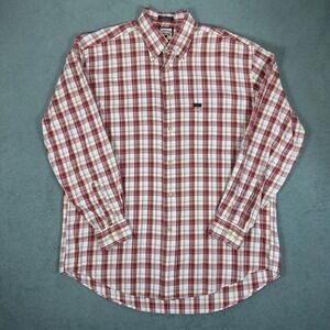 Faconnable Plaid Button Down Long Sleeve Shirt‎ Menswear Classic Fit Men's sz L